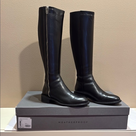 Aquatalia Shoes - Aquatalia Ocala Italian Leather Weatherproof Elegant Black Riding Boots